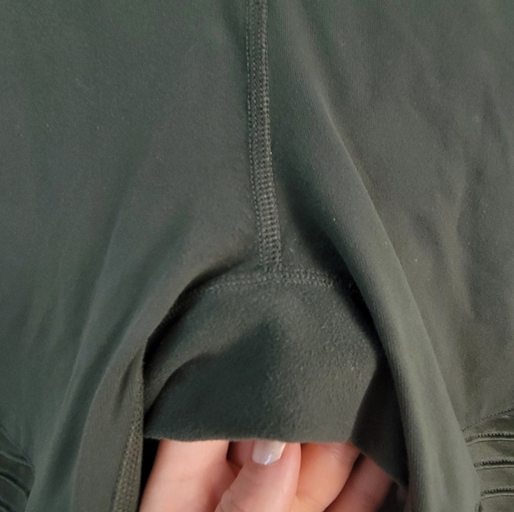 Alo Yoga Moto Legging Ribbed Green Women's Size Large Gym Athleisure Sporty - Picture 8 of 9